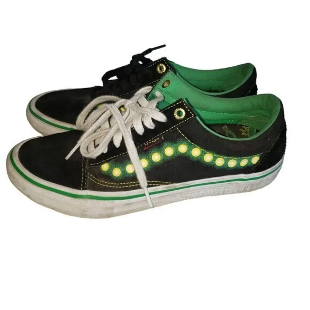 Vans Shake Junt Old Skool Mens Low‎ Top Sneakers Shoes Size 8.5 Black Green